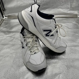 Zapatos elípticos NEW BALANCE MX608WN5 para hombre blancos/azul marino talla 17 2E - Imagen 1 de 9