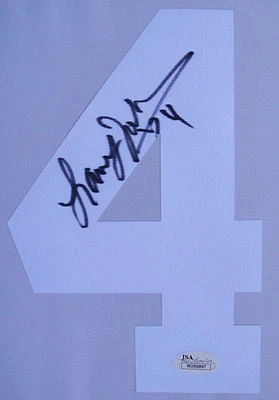 Larry Johnson Signed Authentic 8" INCH WHITE UNLV Jersey # Number JSA - Image 1 of 2