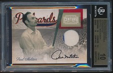 2010 Panini Century Postcards Materials Autograph auto Paul Molitor BGS 10 /25