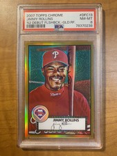 2007 Topps Chrome Jimmy Rollins 1952 Debut Flashback Gold Refractor /52 PSA 8 