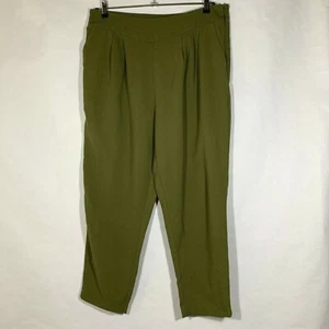 Womens Army Green Pleated Pegged Leg Pants Womens Side Zip Tapered Sz 18 - Bild 1 von 9