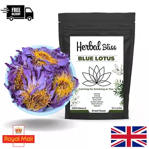 Blue Lotus Dried Flower Whole Organic Herbal Tea/Smoke Nymphaea Caerulea 5g-100g - Picture 1 of 3