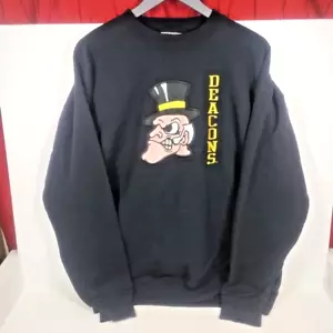 Vintage Wake Forrest Demon Deacons Sweatshirt Large Embroidered Logo 1994 - Picture 1 of 15