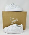 Christian Louboutin Men's White Sneakers 2002SL Low Flat 42 US 9 Excellent Condition