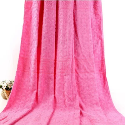 Blanket Pure Cotton Soft Traditional Craft Towel Blankets Relief Solid Color New - Image 1 of 4