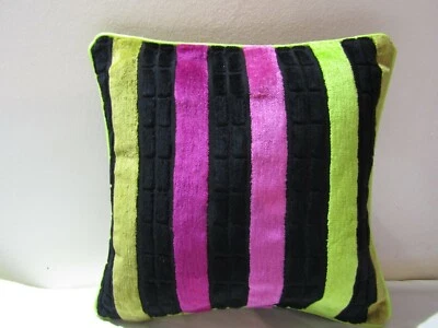 Designers Guild Striped Fabric Giordano Damson Cushion Covers  - Image 1 of 4