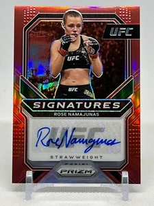 2021 Panini Prizm UFC ROSE NAMAJUNAS Red Signatures Auto /49 #SG-RNJ - Picture 1 of 2