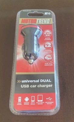 Cargador Coche Doble USB Universal MotorTrend 2.1A Nuevo Precintado En Pack. Foto 1 de 2