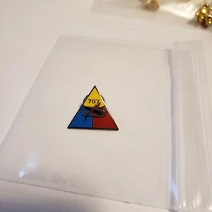 Vintage Triangle Black Yellow Blue Red 707 Cannon Lightning Bolt Lapel Pin - Picture 1 of 4