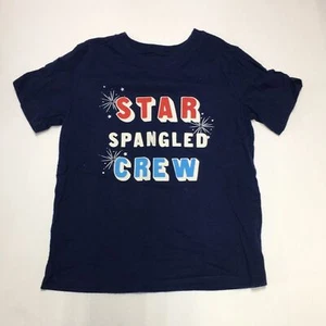 Carter's Kid Star Spangled Crew Blue Short Sleeve Tee 4th of July size 7 - Picture 1 of 6