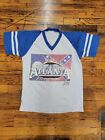 Vintage 1970s V Neck Ringer T Shirt MDJ Records Atlanta Flag Georgia  Medium 