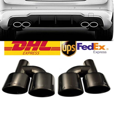 Пара наконечников выхлопных труб для Mercedes Benz класса C W204 C180 C260 обновление C63 - Изображение 1 из 4