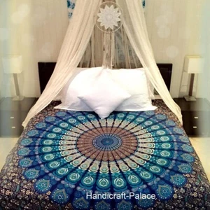 Indian Mandala Curtains Cotton Hippie Tapestry Decor Window Curtain Wall Hanging - Picture 1 of 8