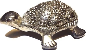Tibetan Plain Aluminum Turtle 4 Inches Tibet. LIMITED DEAL RARE - Picture 1 of 4