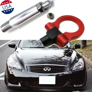 Gancho de remolque a tornillo estilo carreras JDM Red Track para Infiniti G37 FX35 FX45 FX50 Q60 - Imagen 1 de 7