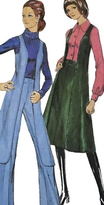 1970s Longline Tunic Flares Dog Ear Collar  Blouse Style Sewing Pattern 3041 - Image 1 of 3