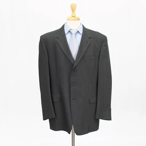 Kenneth Cole 46R Gray Sport Coat Blazer Jacket Solid 3B Wool - Picture 1 of 11