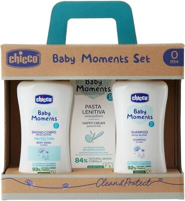 Chicco Baby Moments Set con Bagno Corpo, Shampo e pasta lenitiva neonato bebè - Immagine 1 di 4