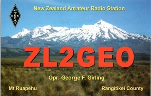VTG HAM RADIO CQ QSL QSO POSTCARD ZL2GEO NEW ZEALAND RANGITIKEI COUNTY 2013 - Picture 1 of 2