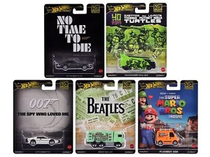 "Pop Culture 2024" 5 piece Set D "Premium Series" Diecast Model Cars by Hot Whee - Picture 1 of 1