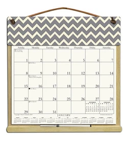 GRAY CHEVRON CALENDAR HOLDER - REFILLABLE EVERY YEAR! - Picture 1 of 1
