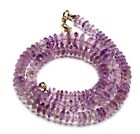 Natural Gem Amethyst 6 to 8 mm Size German Cut Rondelle Beads 16" Necklace