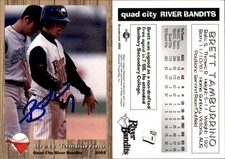 Brett Tamburrino Signed 2002 Grandstand Quad City River Bandits Auto