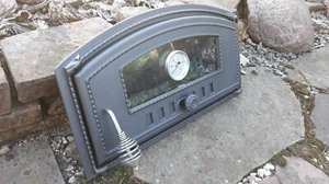Gusseisen Pizzaofentür mit Glas und Therme., Brotbackofen 19,3"x11 - Bild 1 von 7