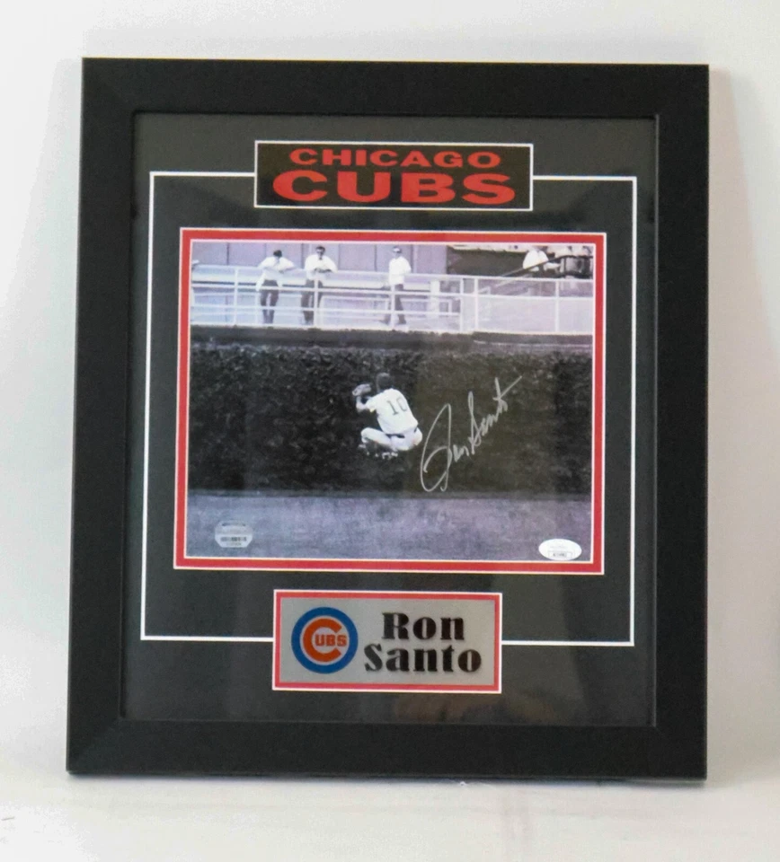 Ron Santo Chicago Cubs Autographed 8"x10" Framed Photo JSA COA - Image 1 of 1