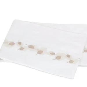 MATOUK FEATHER FULL/QUEEN 1000 TC PERCALE 100% Cotton. Color: White/Champagne - Picture 1 of 8
