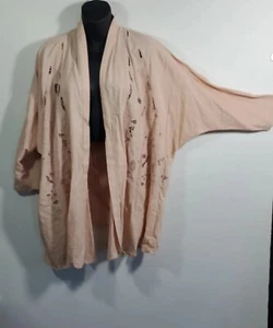 Intimately Free People Open Front Duster Cardigan Medium Embroidery Peach - Picture 1 of 11