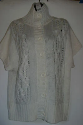 Suéter Lauren Hansen Tejido con Cable S/S Botón Marfil M Nuevo con Etiquetas Foto 1 de 3