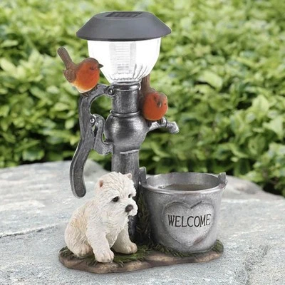 Solar Powered Garden Lamp with Cute Dog Design for Charming Outdoor Spaces - image 1 of 4