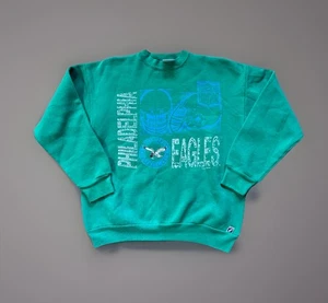 Vintage 1991 Philadelphia Eagles Logo 7 Kelly Green Crewneck Size Large - Picture 1 of 6