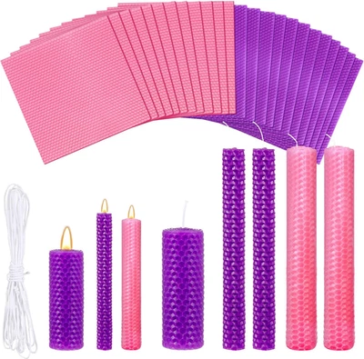 24 Pcs Advent Beeswax Candle Making Kit Christmas DIY Taper Candle Set Include B - Image 1 of 4