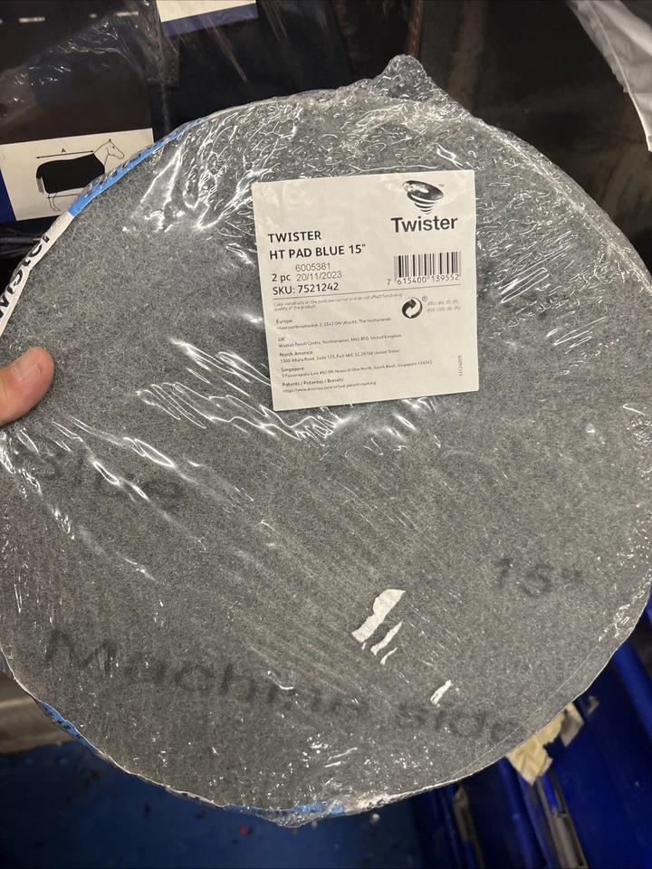 New Twister HT Pad Blue 2 pack 15” Diamond  Floor Cleaner Pad Buffer Industrial - Image 1 of 1