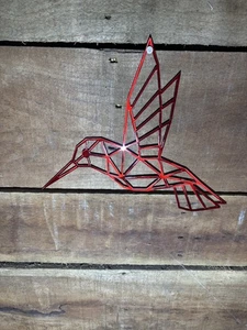 Colibrí Decoración Pared Hecho en Hermoso Rojo Caramelo NUEVO - Imagen 1 de 2