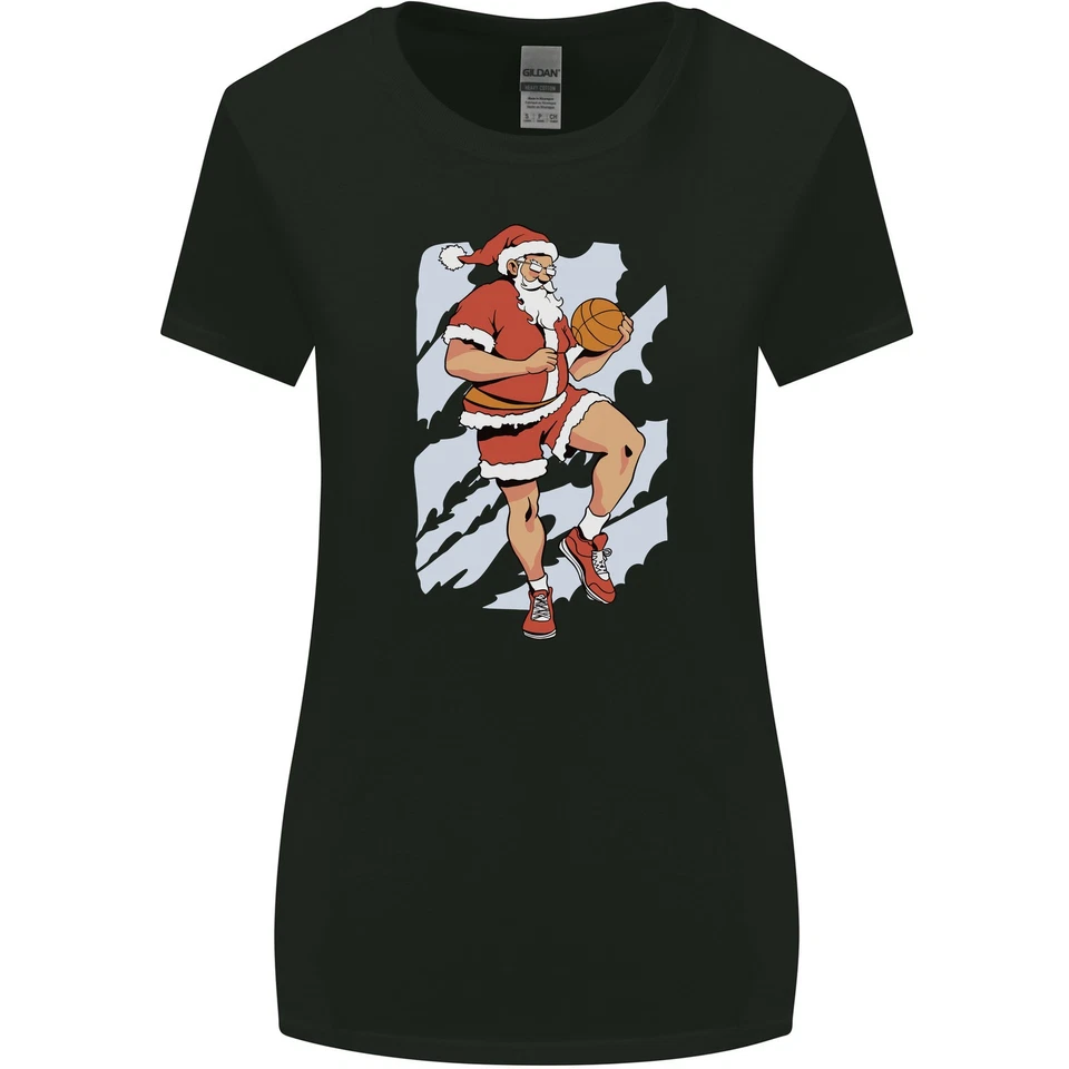 T-Shirt De Noël Santa Xmas Pour Femmes À Coupe Plus Large - Photo 1/3