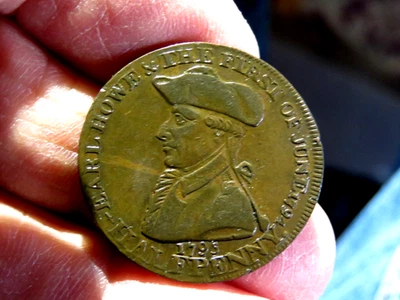 High Grade 1793 The Wooden Walls of Old England CONDER TOKEN K1 - Image 1 of 2