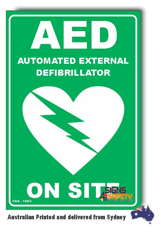 SIGNS4SAFETY AED - Automated External Defibillator On Site Sign