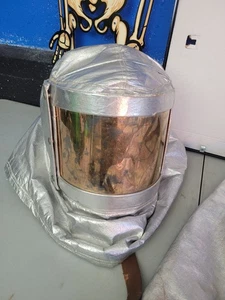 Vintage Fireman's Aluminized Proximity Kings Point Hood Trousers Med Superglas ! - Picture 1 of 15