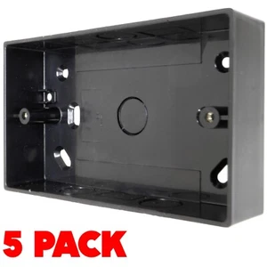 5x 32mm Black Back Box for Double Socket Switch Knockouts for Conduit Trunking - Picture 1 of 17