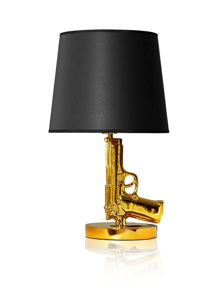 Lampada da Tavolo Comodino Scrivania Lusso Design, Qualità Cromo O Oro - Immagine 1 di 4