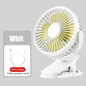 USB Rechargeable Mini Cooling Fan Clip On Desk Portable Camping Stroller Fan - Picture 1 of 21