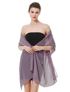 BEAUTELIATE Soft Chiffon Scarfs Shawls and Wraps for Evening Dresses Bridal W... - Picture 1 of 6