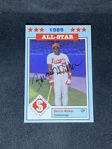 Bernie Walker 1989 Jennings Southern League All-Stars #7 Lookouts Signed Card
