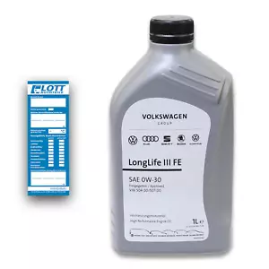 1L Original VW Audi 0W-30 Motoröl 504 00 507 00 Longlife 3 FE 5W-30 Nachfolger - Bild 1 von 4