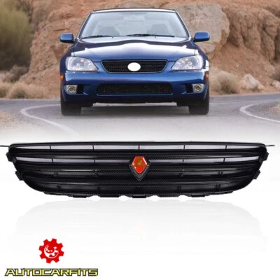 For 2001-2005 Lexus IS300 Front Grille Carbon Fiber Altezza Style W/Red Emblem - Image 1 of 4