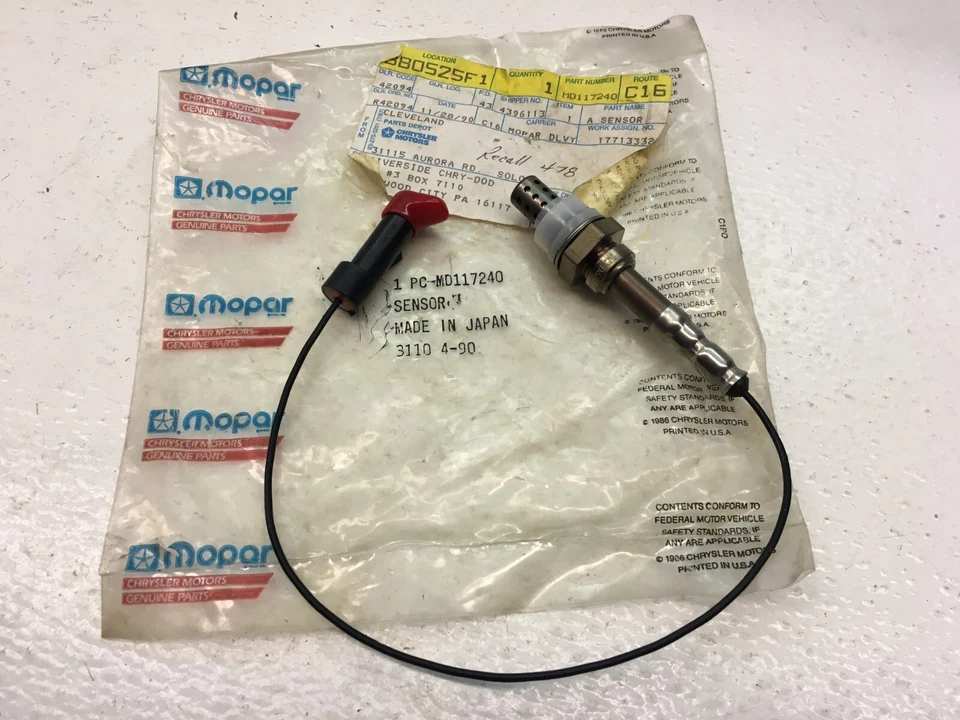 Sensor de oxígeno O2 84-88 2,0 L L4 Cordia Tredia Dodge Colt OEM Mitsubishi MD117240 Foto 1 de 4