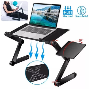 Nowy 360° Regulowany stolik na laptopa Stojak Kanapa Taca na łóżko Komputer Notebook Biurko - Zdjęcie 1 z 11